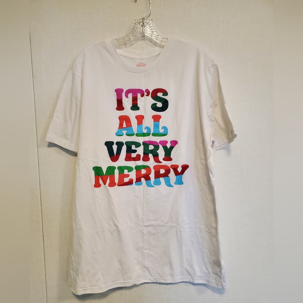 Men's Christmas "It's All Very Merry" pajama shirt.‎ Size XL TALL